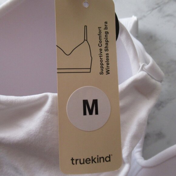 New TrueKind Bra M White Comfort Supportive Shaping Bralette Wireless - Picture 5 of 6